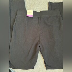 St. John's Bay Black Small Tall Slim Leg Active Pants French Terry New With Tags